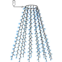 vidaXL Red de luces de árbol de Navidad 150 LEDs 150 cm Azul Sale