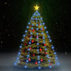 vidaXL Red de luces de árbol de Navidad 150 LEDs 150 cm Azul Sale
