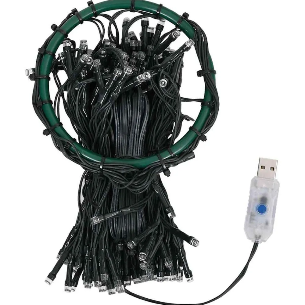 vidaXL Iluminación-Red de luces de árbol de Navidad 150 LEDs blanco frío 150 cm