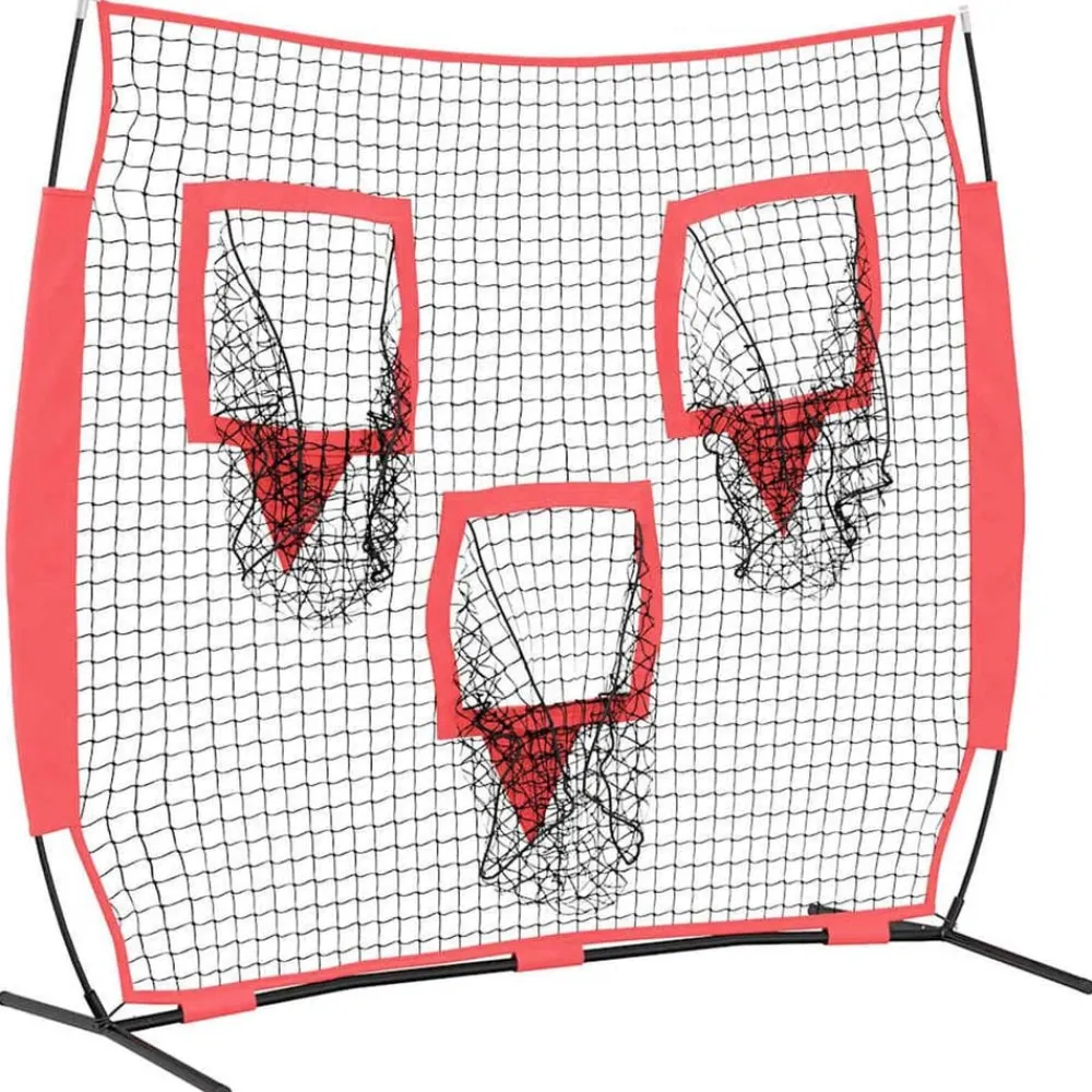 vidaXL Red de práctica de béisbol Negro 214,5 x 89,5 x 181 cm Clearance