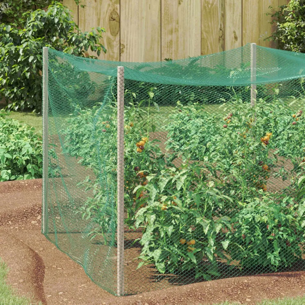 vidaXL Red de protección para aves Verde 2 x 5 m Polietileno Discount