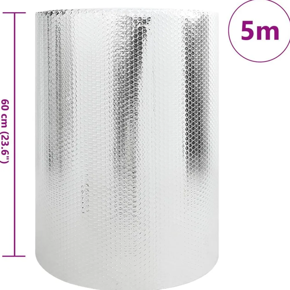 vidaXL Accesorios Para Electrodomésticos-Reflector de calor para radiador Plateado 5 x 0,6 m Polietileno