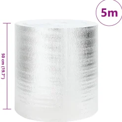 vidaXL Accesorios Para Electrodomésticos-Reflector de calor para radiador Plateado 5 x 0,5 m Polietileno