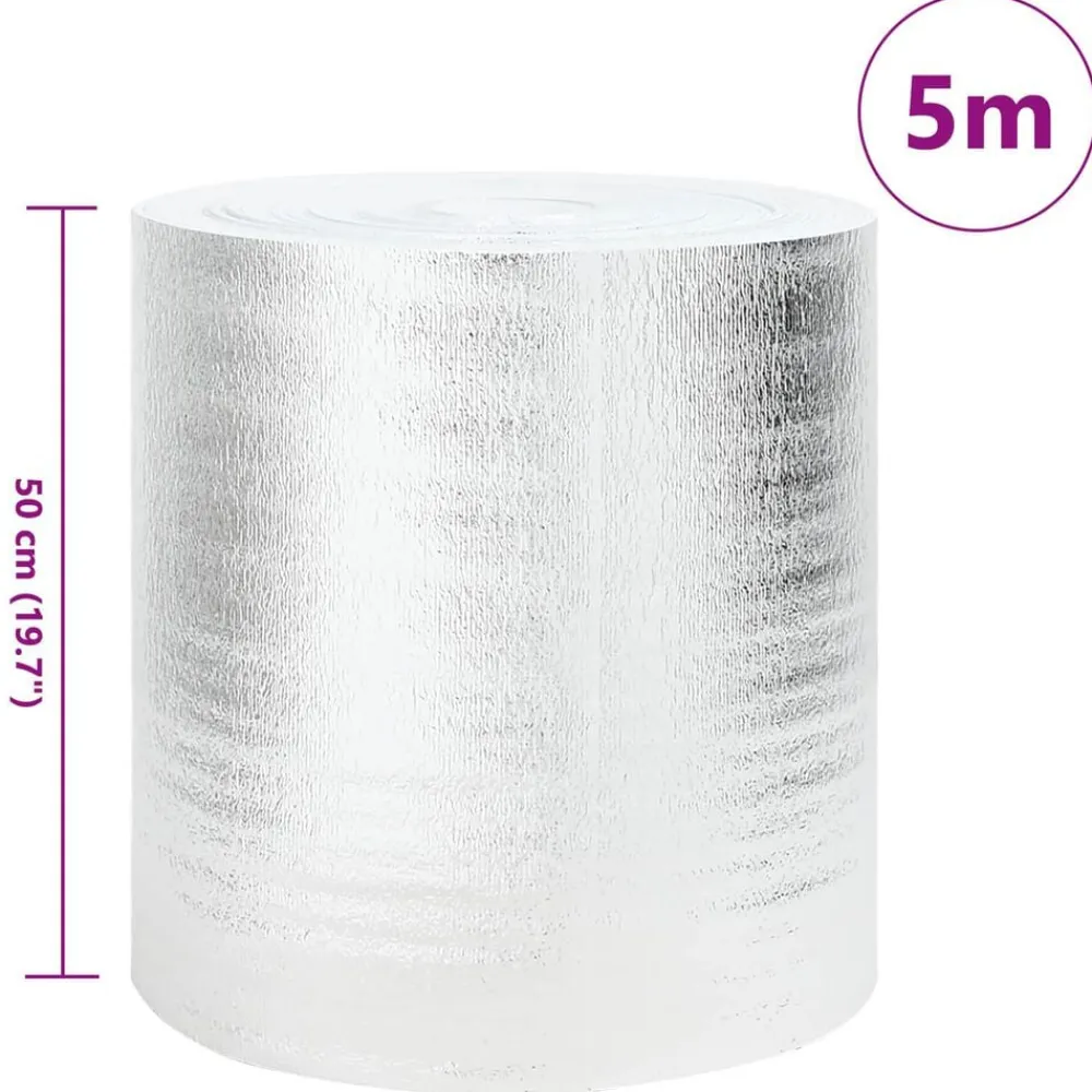 vidaXL Accesorios Para Electrodomésticos-Reflector de calor para radiador Plateado 5 x 0,5 m Polietileno