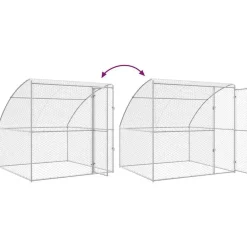 vidaXL Productos Para Mascotas-Refugio para perros 2 pcs Plateado 4 x 2 x 2 m