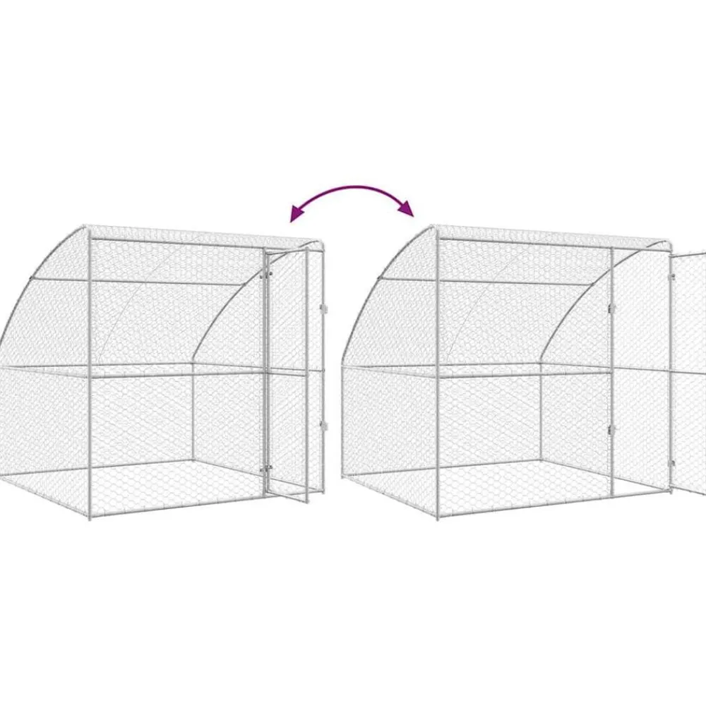 vidaXL Refugio para perros 3 pcs Plateado 6 x 2 x 2 m