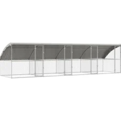 vidaXL Productos Para Mascotas-Refugio para perros 4 pcs Plateado 8 x 2 x 2 m
