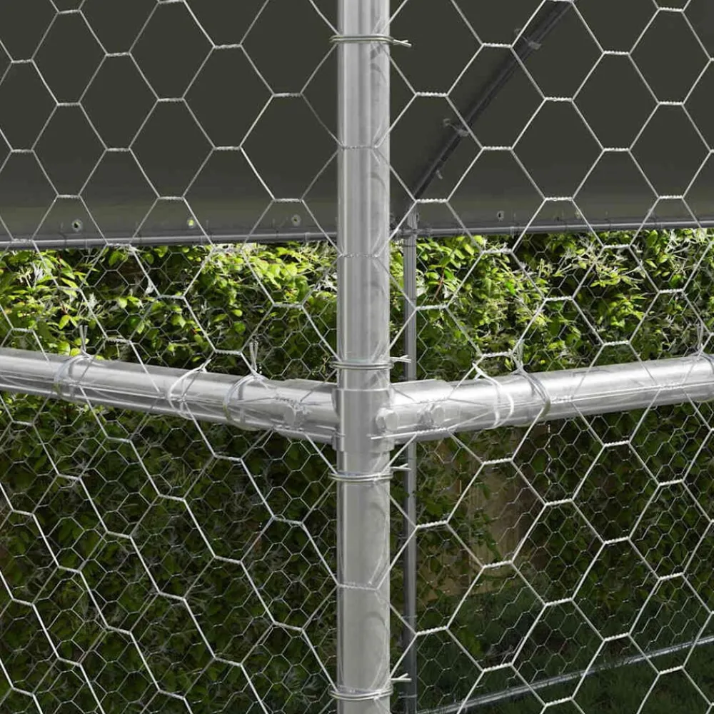 vidaXL Productos Para Mascotas-Refugio para perros 4 pcs Plateado 8 x 2 x 2 m
