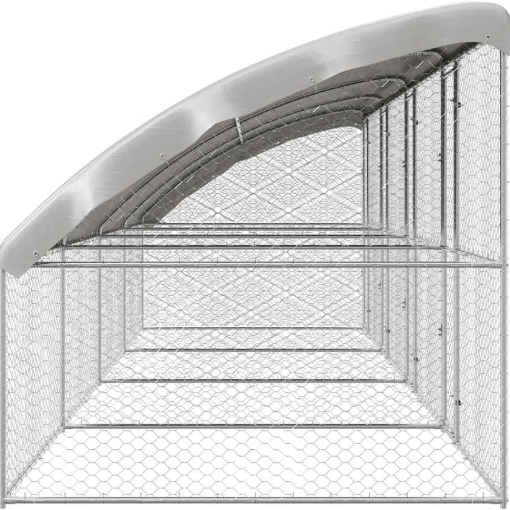 vidaXL Productos Para Mascotas-Refugio para perros 4 pcs Plateado 8 x 2 x 2 m