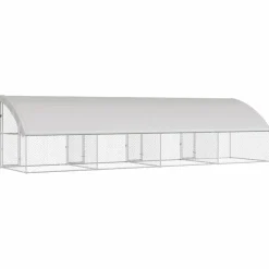 vidaXL Productos Para Mascotas-Refugio para perros 4 pcs Plateado 8 x 2 x 2 m