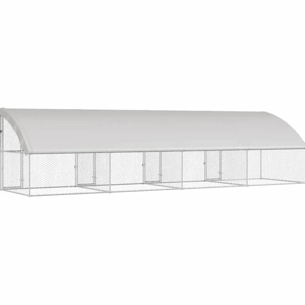vidaXL Productos Para Mascotas-Refugio para perros 4 pcs Plateado 8 x 2 x 2 m