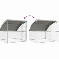 vidaXL Productos Para Mascotas-Refugio para perros 4 pcs Plateado 8 x 2 x 2 m