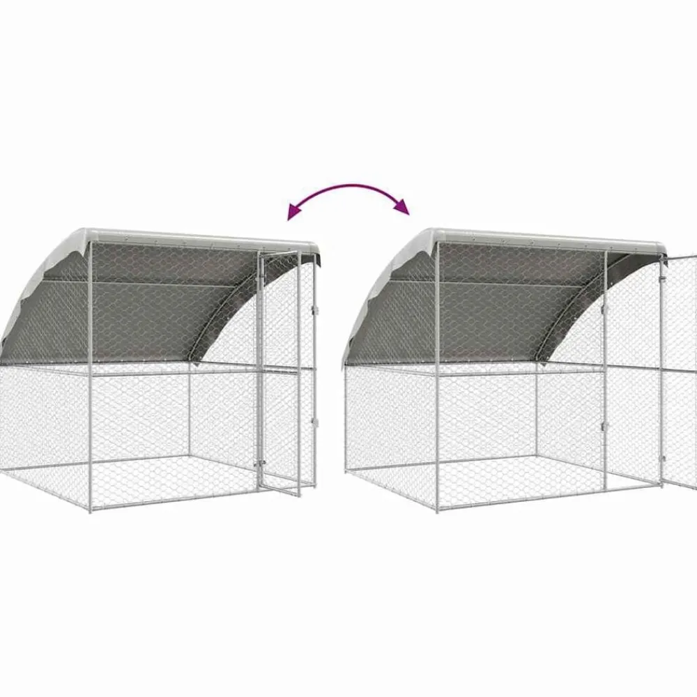vidaXL Productos Para Mascotas-Refugio para perros 4 pcs Plateado 8 x 2 x 2 m