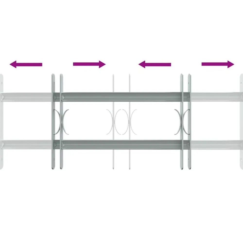 vidaXL Reja de seguridad ajustable ventana con 2 barras 500-650 mm Outlet