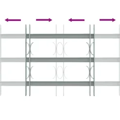 vidaXL Materiales De Construcción-Reja de seguridad ajustable ventana con 3 barras 500-650 mm
