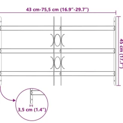 vidaXL Materiales De Construcción-Reja de seguridad ajustable ventana con 3 barras 500-650 mm