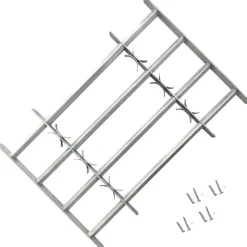 vidaXL Materiales De Construcción-Reja de seguridad ajustable ventana con 4 barras 500-650 mm