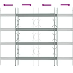 vidaXL Materiales De Construcción-Reja de seguridad ajustable ventana con 4 barras 500-650 mm