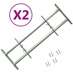 vidaXL Materiales De Construcción-Rejas de seguridad de ventana ajustables 2 uds 1000-1500 mm