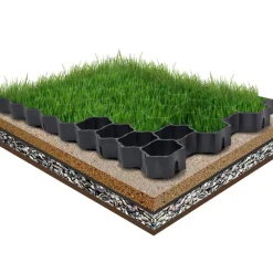 vidaXL Rejillas para césped 16 unidades plástico 60x40x3 cm Negro