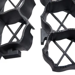 vidaXL Rejillas para césped 16 unidades plástico 60x40x3 cm Negro