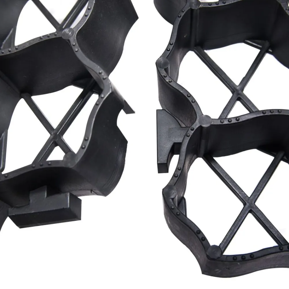 vidaXL Rejillas para césped 16 unidades plástico 60x40x3 cm Negro