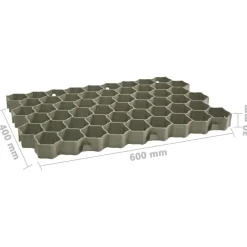vidaXL Materiales De Construcción-Rejillas para césped 16 unidades plástico 60x40x3 cm