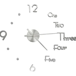 vidaXL Reloj 3D de pared con diseño moderno 100 cm XXL Plateado New
