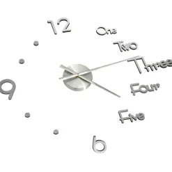 vidaXL Reloj 3D de pared con diseño moderno 100 cm XXL Plateado New