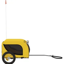 vidaXL Remolque bicicleta mascotas hierro tela Oxford negro Amarillo Outlet