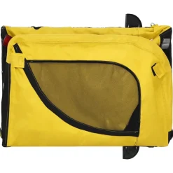 vidaXL Remolque bicicleta mascotas hierro tela Oxford negro Amarillo Outlet