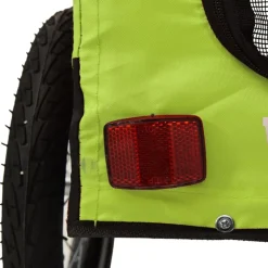 vidaXL Remolque de bicicleta mascotas hierro tela Oxford negro Verde Discount