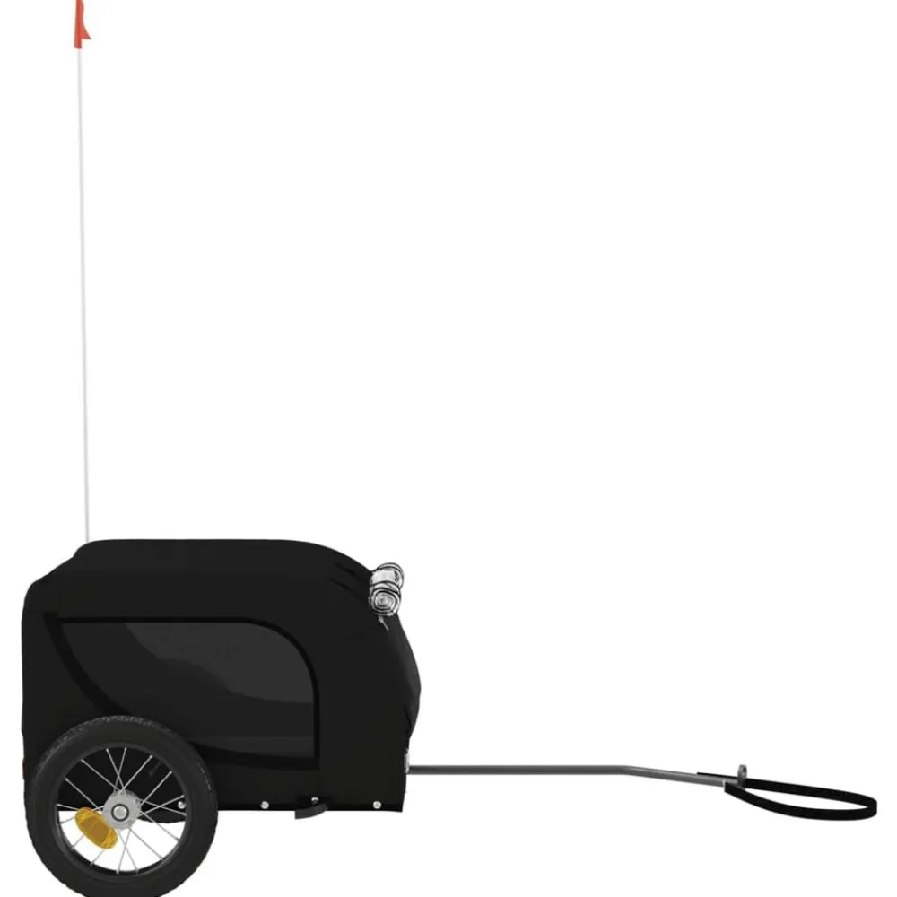 vidaXL Remolque de bicicleta mascotas hierro tela Oxford Negro Hot