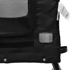 vidaXL Remolque de bicicleta mascotas hierro tela Oxford Negro Hot