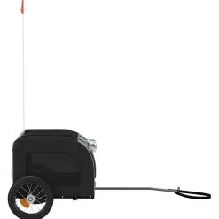 vidaXL Remolque de bicicleta mascotas hierro tela Oxford negro Gris Outlet