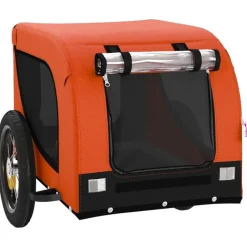 vidaXL Productos Para Mascotas-Remolque de bicicleta mascotas hierro tela Oxford negro