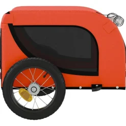 vidaXL Productos Para Mascotas-Remolque de bicicleta mascotas hierro tela Oxford negro