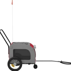 vidaXL Productos Para Mascotas-Remolque de bicicleta para mascotas y gris