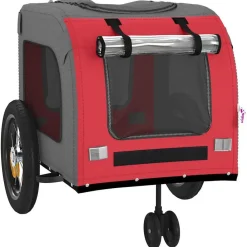 vidaXL Productos Para Mascotas-Remolque de bicicleta para mascotas y gris