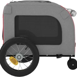 vidaXL Productos Para Mascotas-Remolque de bicicleta para mascotas y gris
