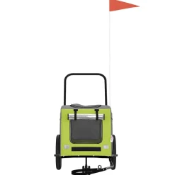 vidaXL Remolque de bicicleta para mascotas y gris Verde Clearance