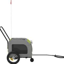 vidaXL Remolque de bicicleta para mascotas y gris Verde Clearance