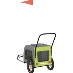 vidaXL Remolque de bicicleta para mascotas y gris Verde Clearance