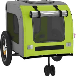vidaXL Remolque de bicicleta para mascotas y gris Verde Clearance