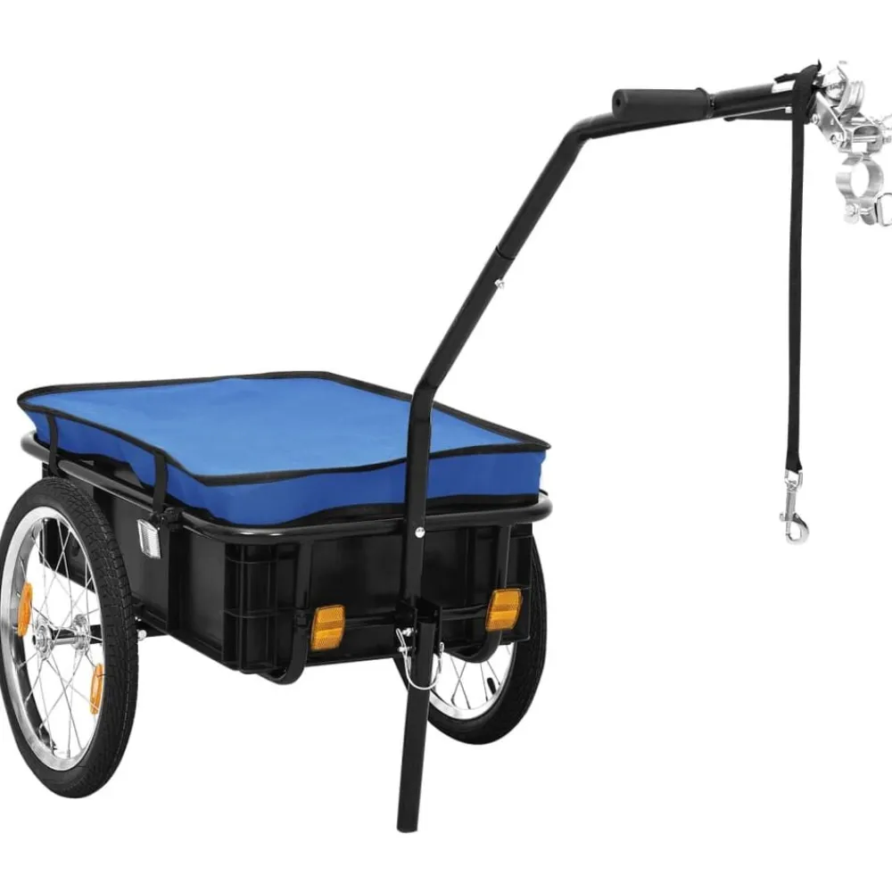 vidaXL Actividades Al Aire Libre-Remolque de bicicleta/carrito de mano acero 155x60x83 cm