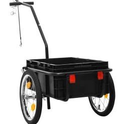 vidaXL Actividades Al Aire Libre-Remolque de bicicleta/carrito de mano acero 155x60x83 cm