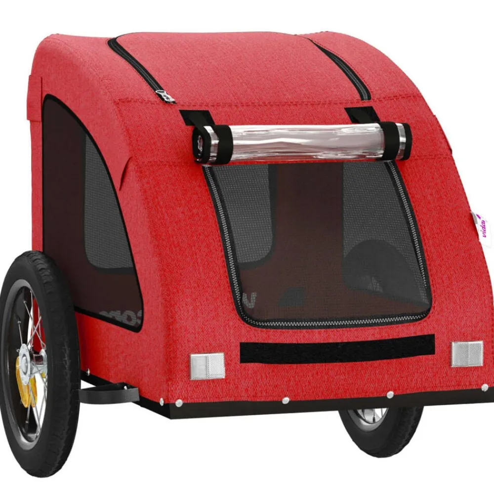 vidaXL Productos Para Mascotas-Remolque de bicicleta mascotas hierro tela Oxford