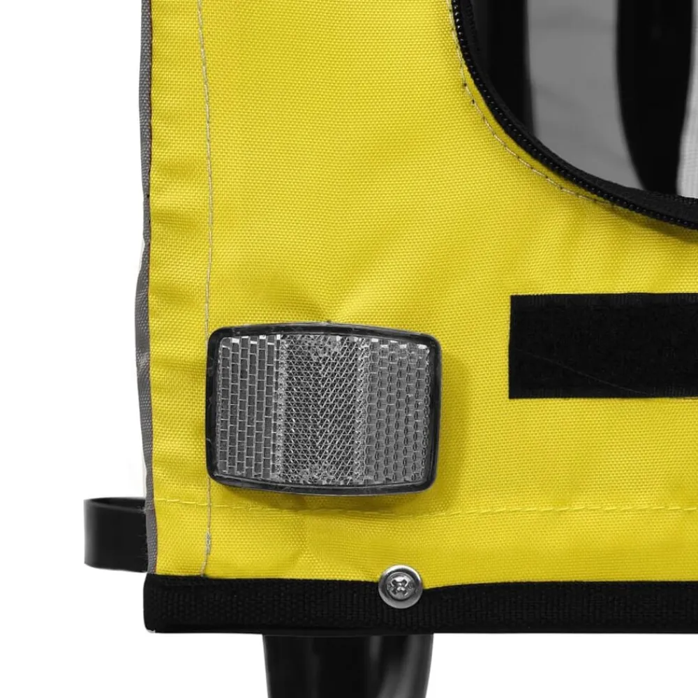 vidaXL Productos Para Mascotas-Remolque de bicicleta mascotas hierro tela Oxford gris