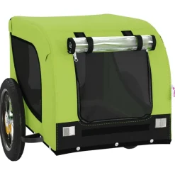 vidaXL Productos Para Mascotas-Remolque de bicicleta mascotas hierro tela Oxford negro