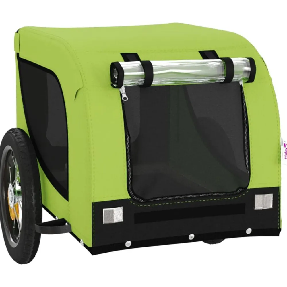 vidaXL Productos Para Mascotas-Remolque de bicicleta mascotas hierro tela Oxford negro